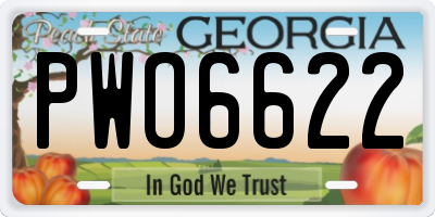 GA license plate PWO6622