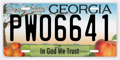 GA license plate PWO6641