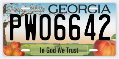 GA license plate PWO6642