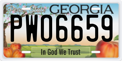 GA license plate PWO6659
