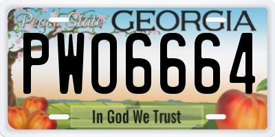 GA license plate PWO6664