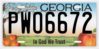 GA license plate PWO6672