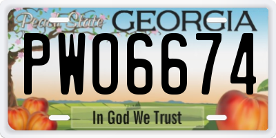 GA license plate PWO6674
