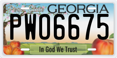 GA license plate PWO6675