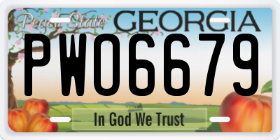 GA license plate PWO6679