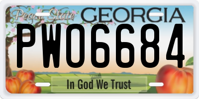 GA license plate PWO6684