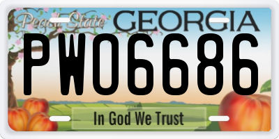 GA license plate PWO6686