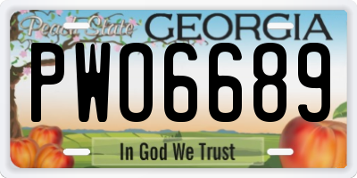GA license plate PWO6689