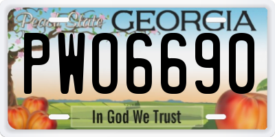 GA license plate PWO6690