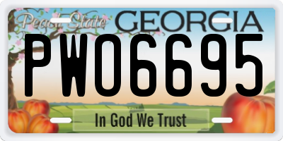 GA license plate PWO6695