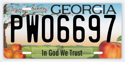 GA license plate PWO6697