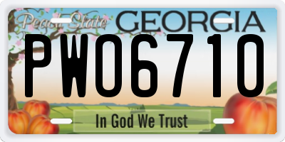 GA license plate PWO6710