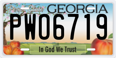 GA license plate PWO6719
