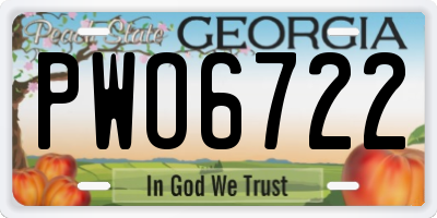 GA license plate PWO6722