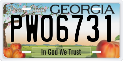 GA license plate PWO6731