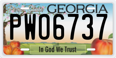 GA license plate PWO6737