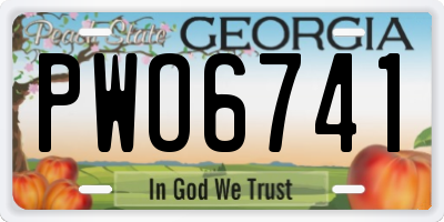GA license plate PWO6741