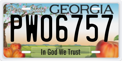 GA license plate PWO6757