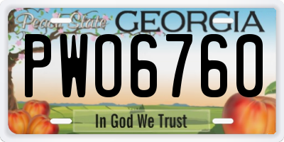 GA license plate PWO6760