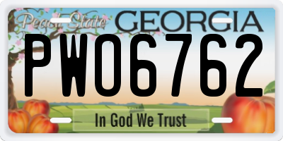 GA license plate PWO6762