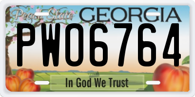 GA license plate PWO6764