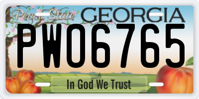 GA license plate PWO6765