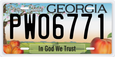 GA license plate PWO6771
