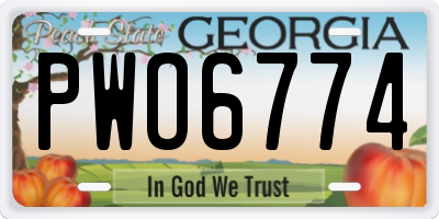 GA license plate PWO6774