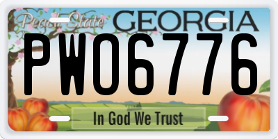 GA license plate PWO6776