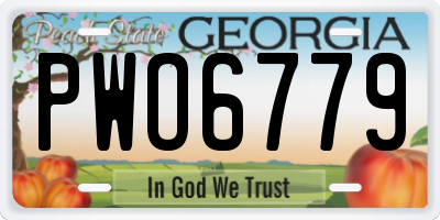 GA license plate PWO6779