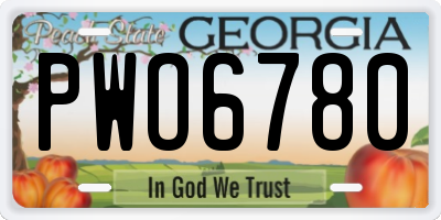 GA license plate PWO6780