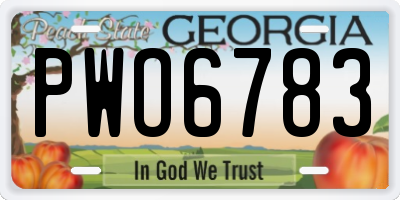 GA license plate PWO6783