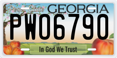 GA license plate PWO6790