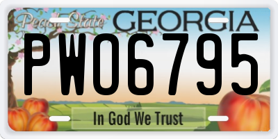 GA license plate PWO6795
