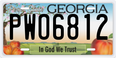 GA license plate PWO6812