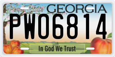 GA license plate PWO6814