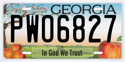 GA license plate PWO6827