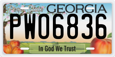 GA license plate PWO6836