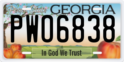 GA license plate PWO6838
