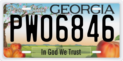 GA license plate PWO6846