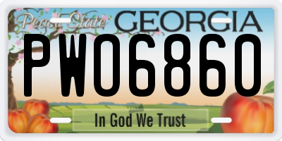 GA license plate PWO6860