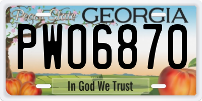 GA license plate PWO6870