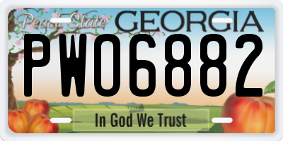 GA license plate PWO6882