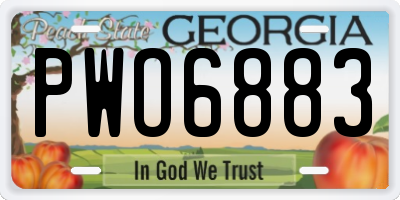 GA license plate PWO6883