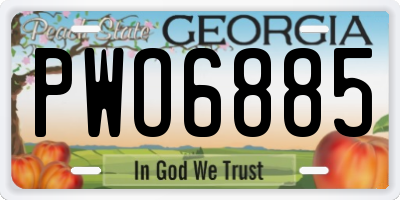GA license plate PWO6885