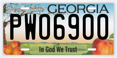 GA license plate PWO6900