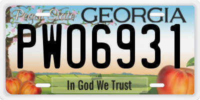 GA license plate PWO6931