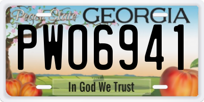 GA license plate PWO6941