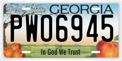 GA license plate PWO6945