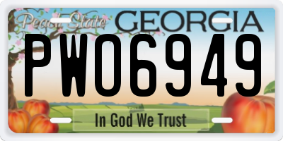 GA license plate PWO6949